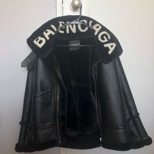 Limited edition Balenciaga black leather jacket